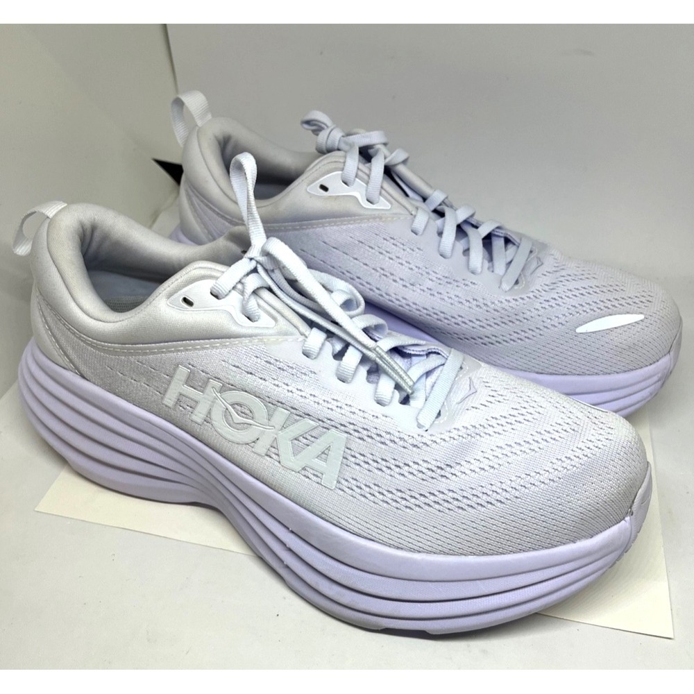 Hoka Men's Bondi 8 Running Size 9.5B White Slightly Used - Picture 5 of 6
